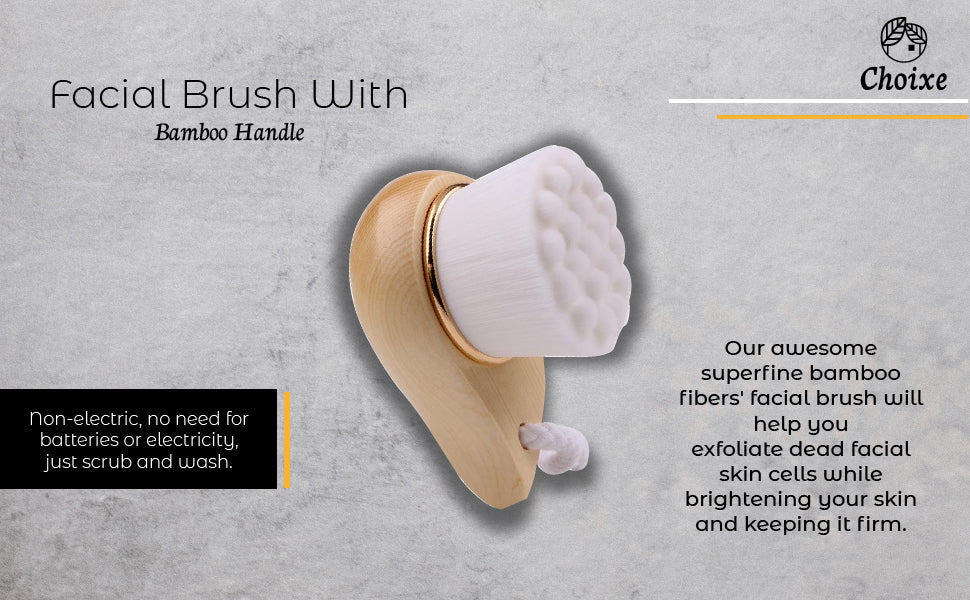 Soft Bamboo Facial Cleansing & Exfoliating Brush