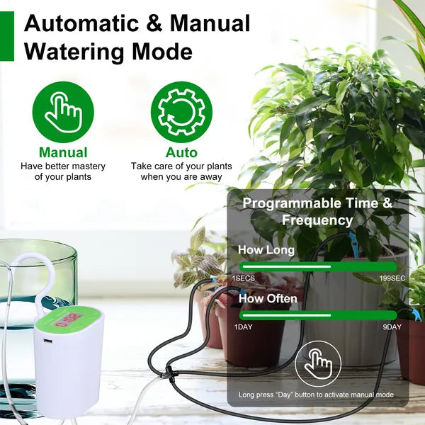 Automatic Plant Watering System with Timer - 12 Plants