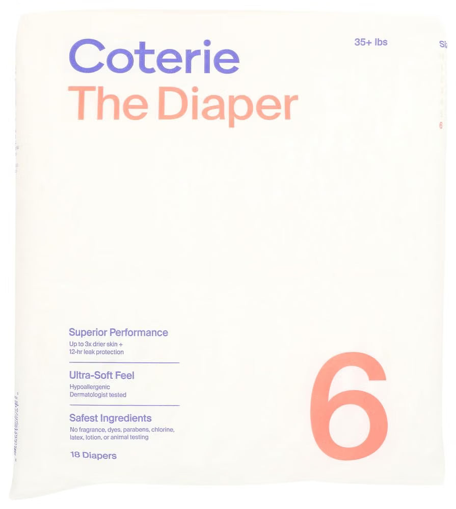 Coterie Diapers Size 6, 18 CT