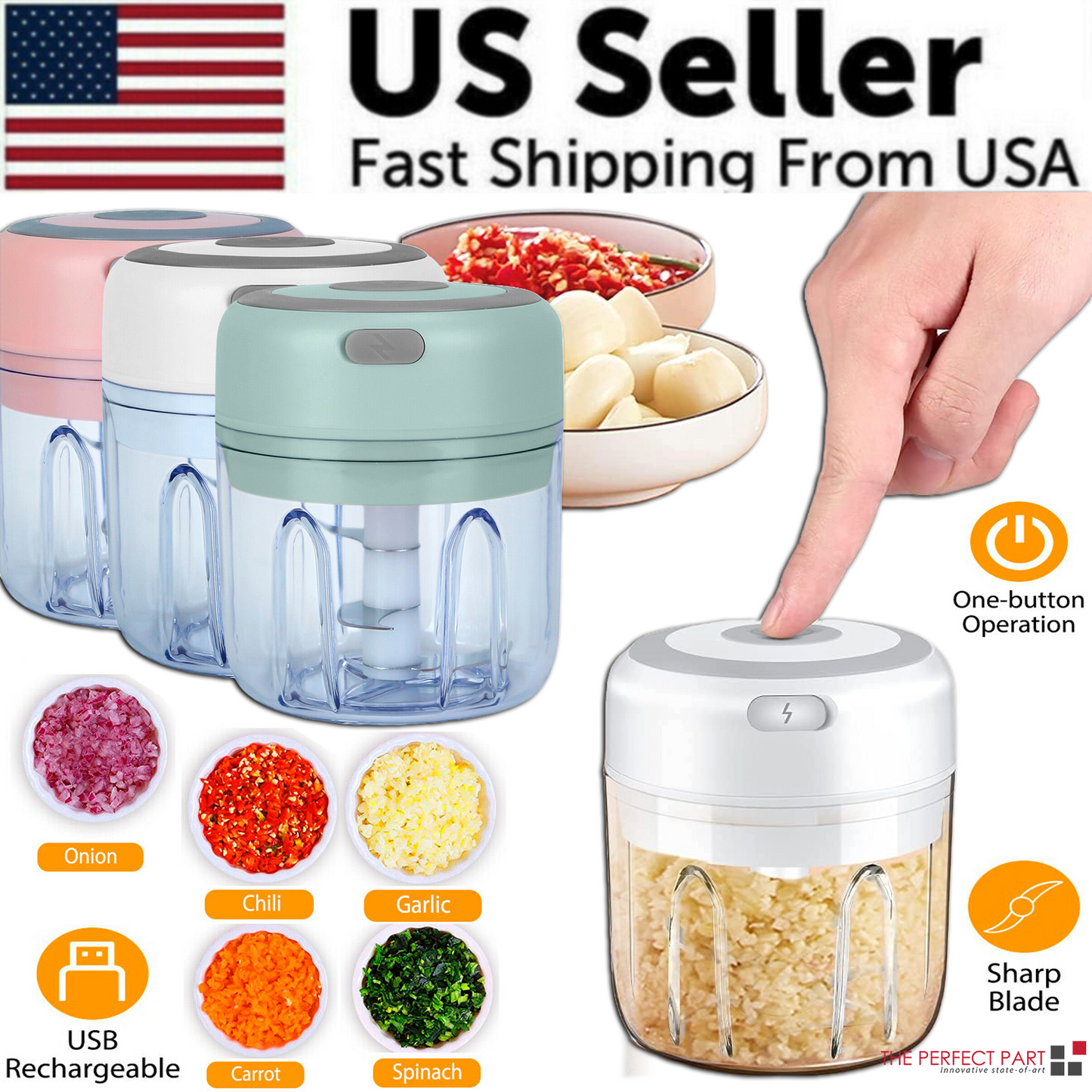 300ML Rechargeable Electric Mini Food Chopper