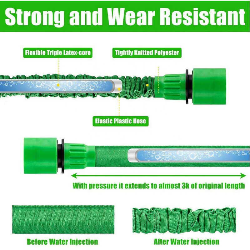 Expandable Flexible Garden Hose with Spray Nozzle