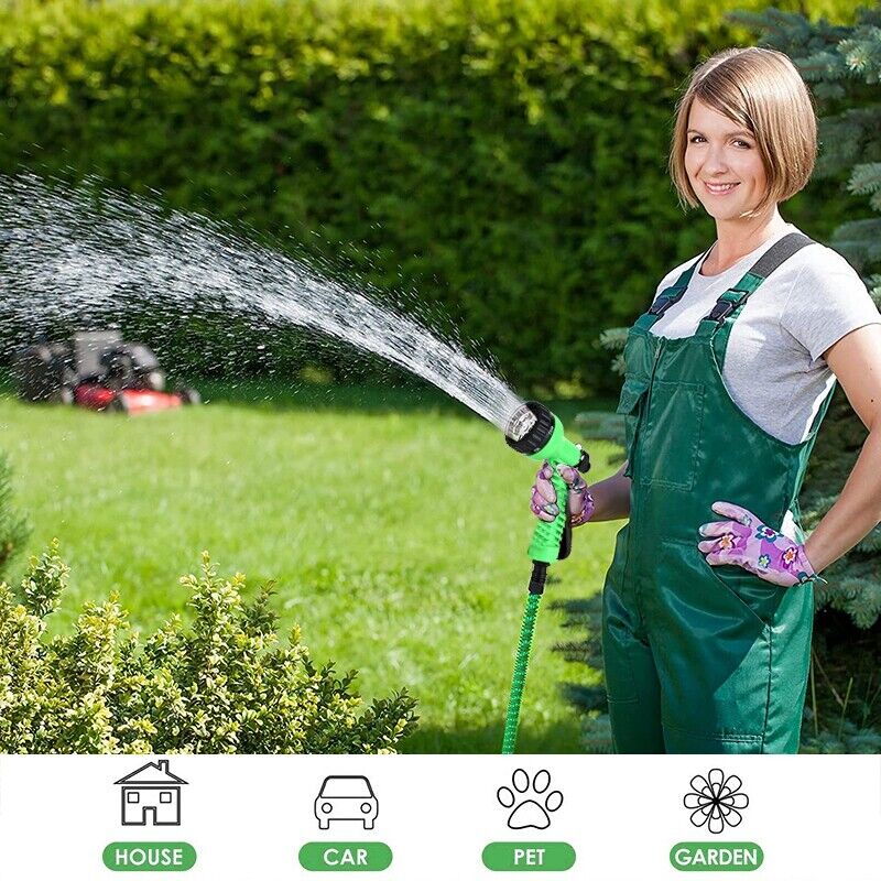 Expandable Flexible Garden Hose with Spray Nozzle
