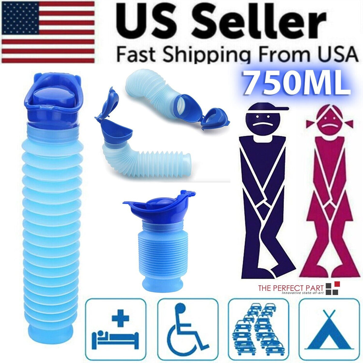 750ML Portable Travel Urinal for Men & Women
