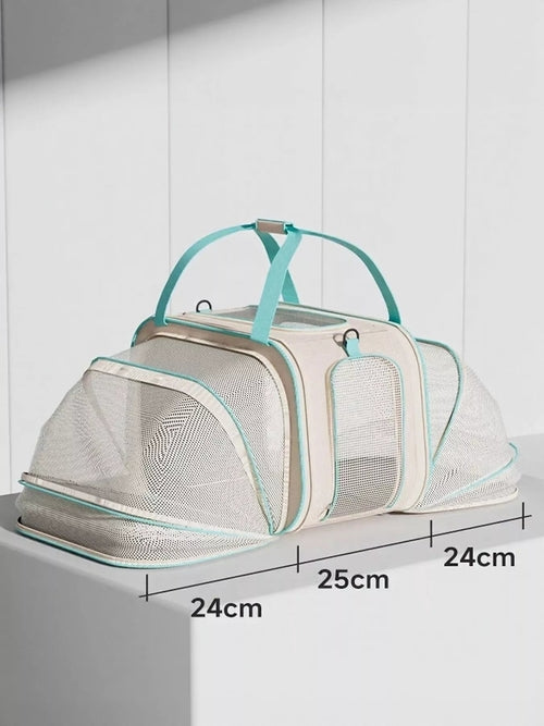 3-in-1 Rolling Pet Carrier Backpack with Telescopic Handle