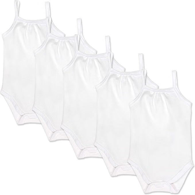 HonestBaby Organic Cotton Sleeveless Bodysuits – 5 Pack