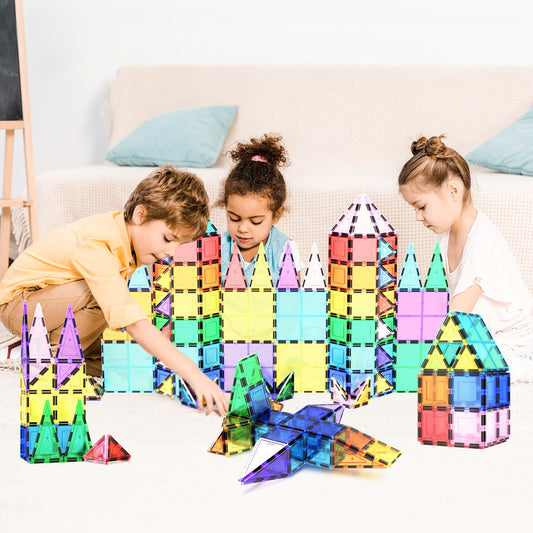 PicassoTiles 100-Piece Magnetic Building Tiles for Kids 3+