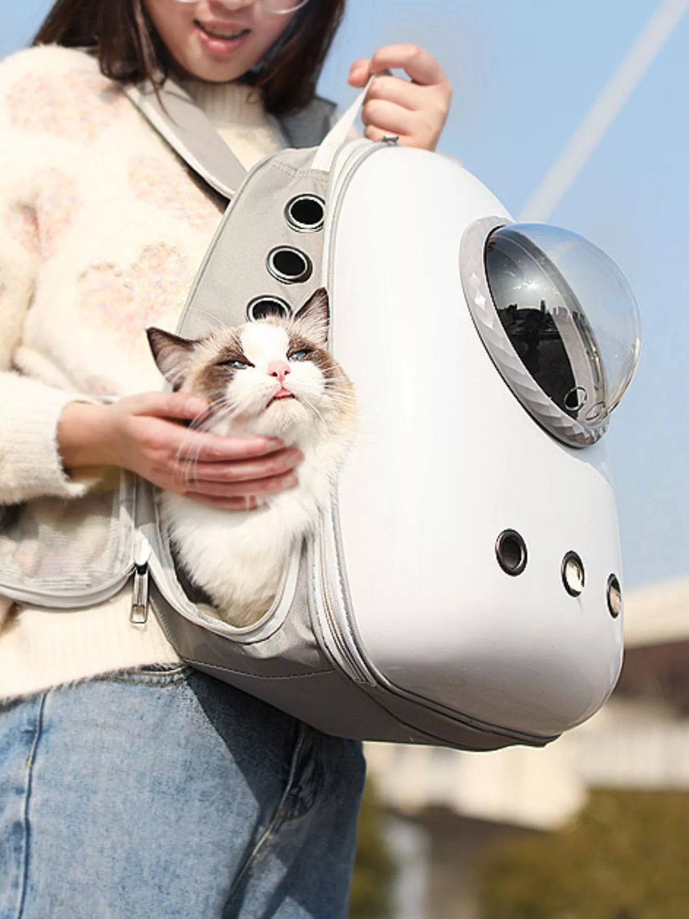 Space Capsule Ventilated Pet Carrier Backpack