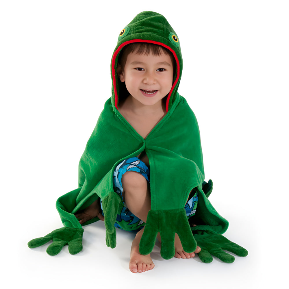 Kids Hooded Frog Bath Towel – Soft 100% Cotton