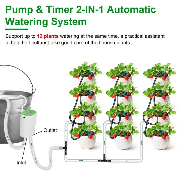 Automatic Plant Watering System with Timer - 12 Plants