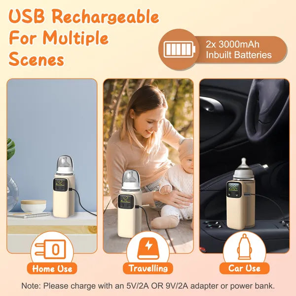 Portable Digital Baby Bottle Warmer with Night Light