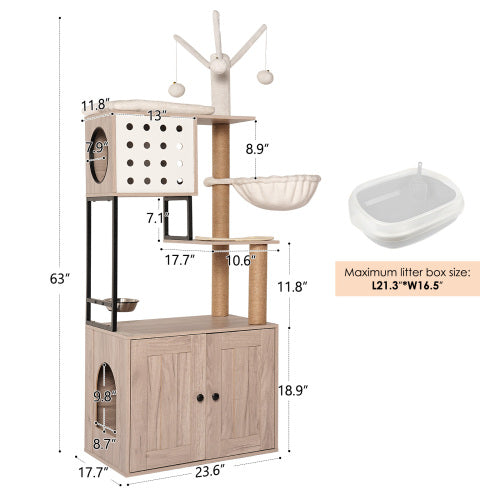 Modern All-in-One Cat Tree & Activity Tower