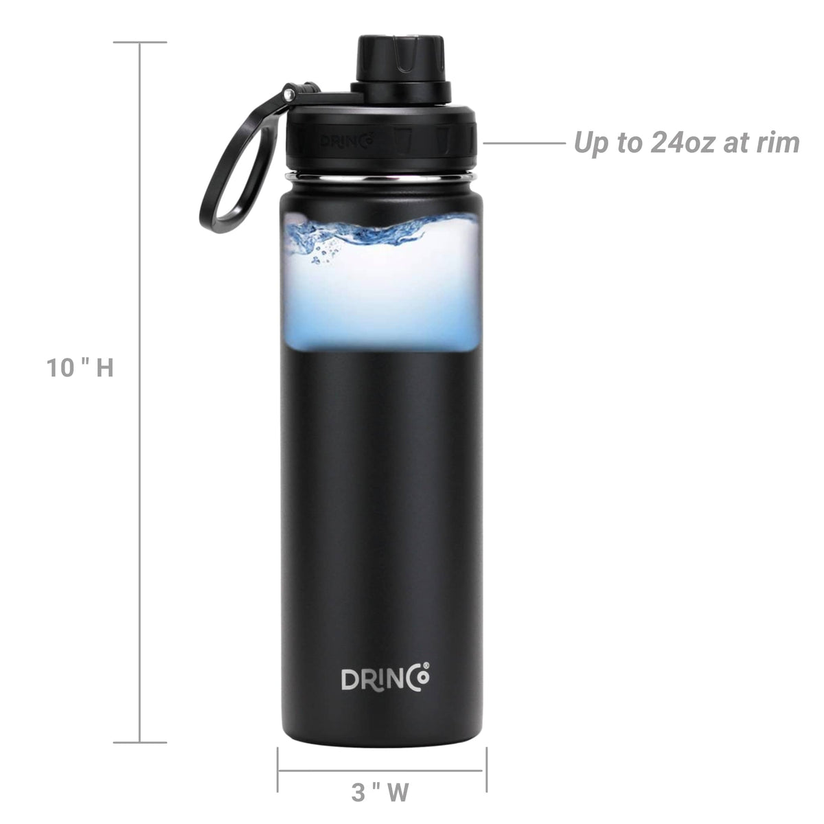 22oz Copper-Insulated Stainless Steel Hot & Cold Water Bottle