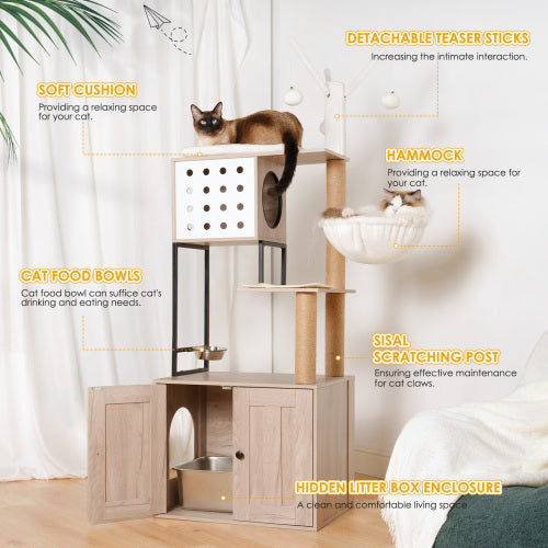Modern All-in-One Cat Tree & Activity Tower