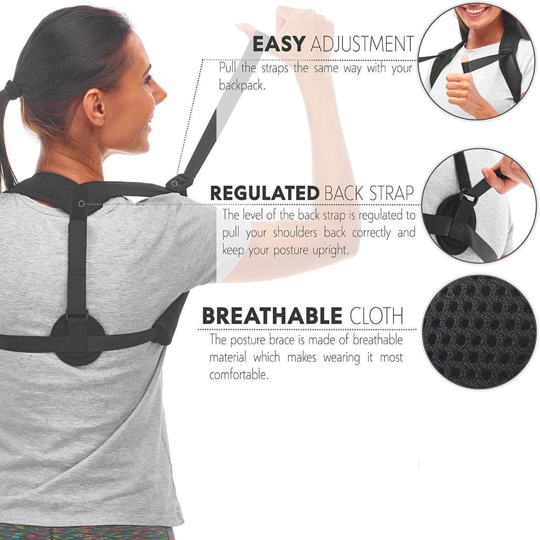 Adjustable Posture Support Brace - Comfortable Everyday Wear