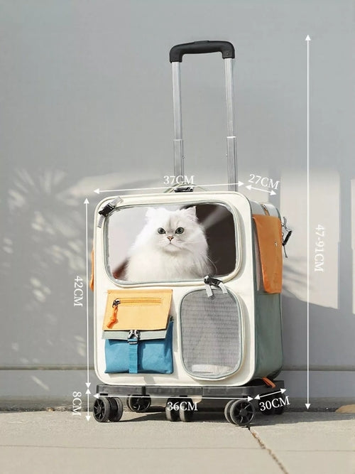 3-in-1 Rolling Pet Carrier Backpack with Telescopic Handle