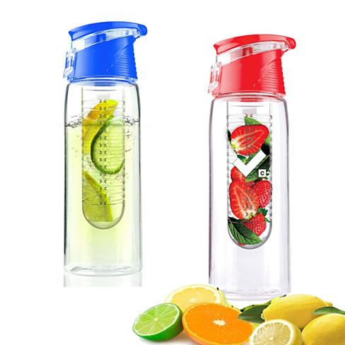 20oz Fruit Infuser Water Bottle with Built-In Straw