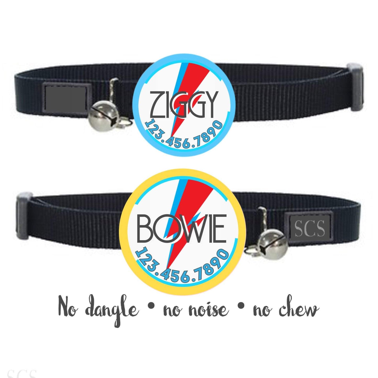 Personalized Silent Pet ID Tag – Ringless Collar & Harness Tag